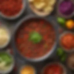 A vibrant display of fresh ingredients for chili