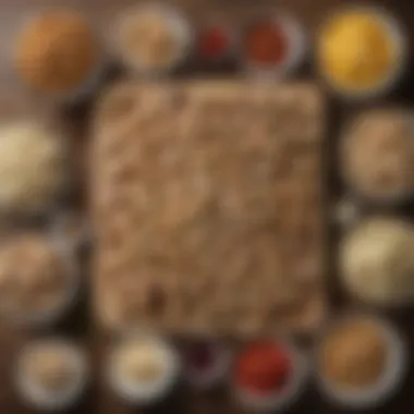 An assortment of various stuffing ingredients laid out on a kitchen counter