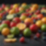 A vibrant assortment of fresh fruits displayed artistically