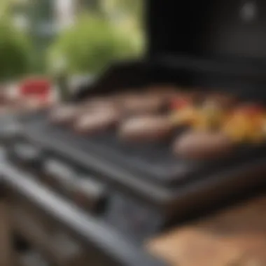 High-quality grilling equipment set up in an outdoor kitchen