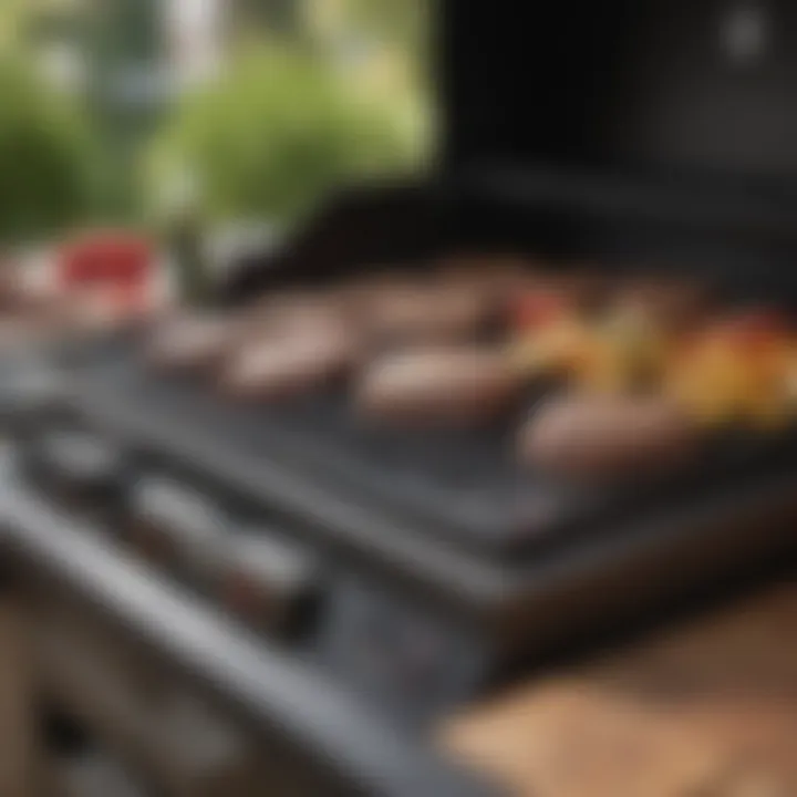 High-quality grilling equipment set up in an outdoor kitchen