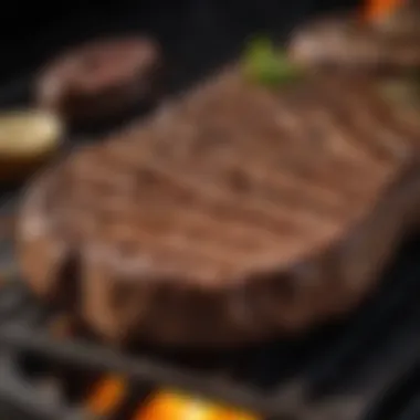 A perfectly grilled steak with grill marks and a juicy finish