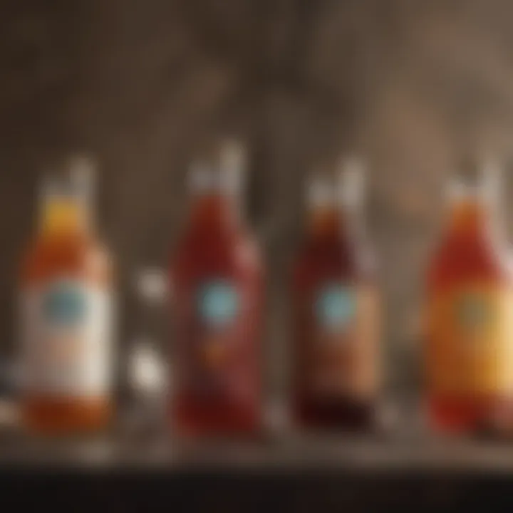 A selection of flavored syrups