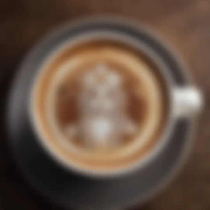 Latte art created in a cup