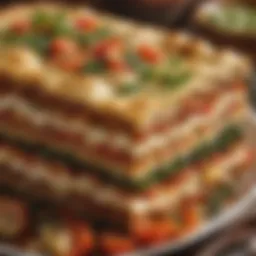 Delicious layers of Matzo Lasagna with vibrant vegetables and cheese