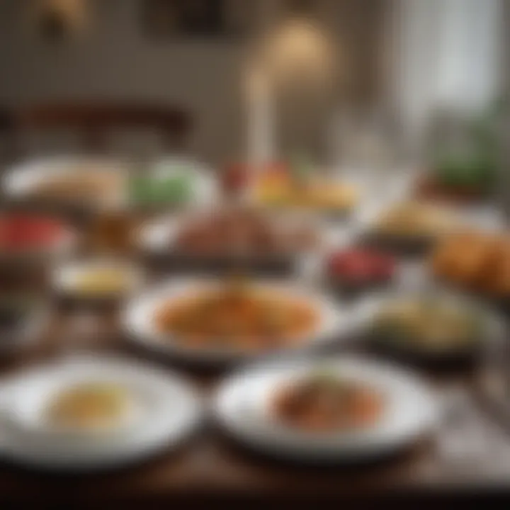 A beautifully arranged dinner table showcasing a finished dish