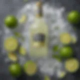 Vibrant bottle of Maysons Frozen Margarita Mix surrounded by fresh limes and salt.