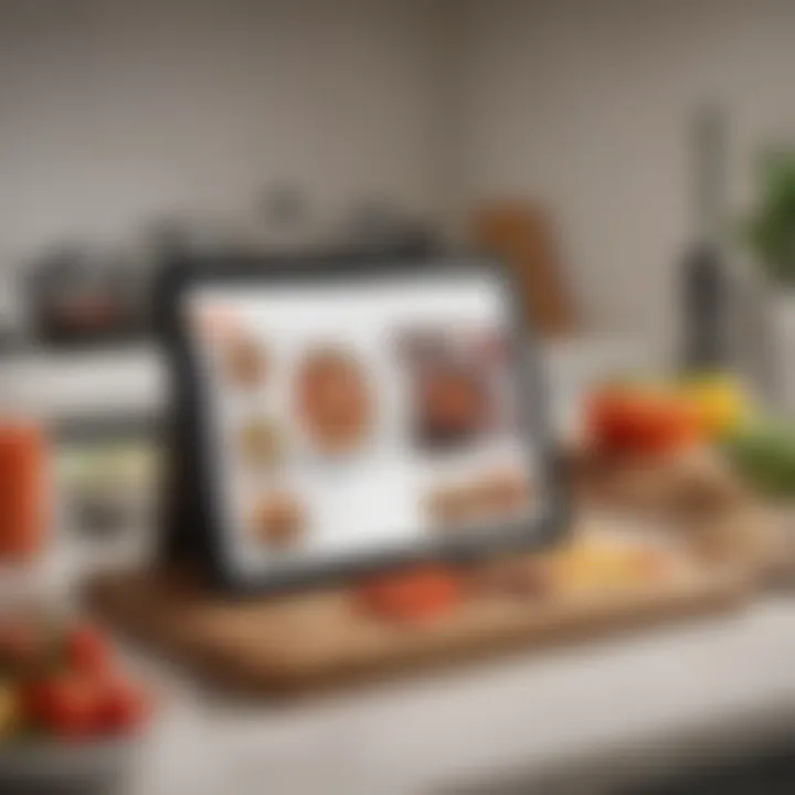 An organized digital meal planner showcasing various recipes and grocery lists.