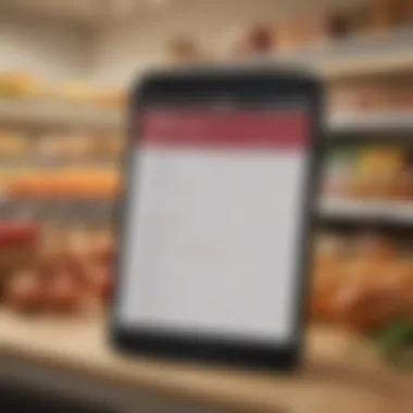 Grocery List from Meal Planning App Visual representation of grocery list generated by a meal planning application