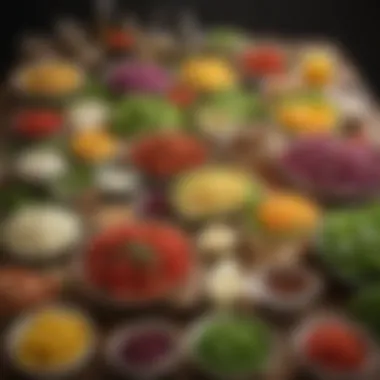 A DIY salad bar setup with ingredients for personal customization