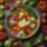 A vibrant assortment of fresh vegetables in a salad bowl
