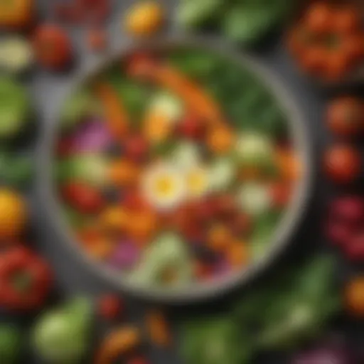 A vibrant assortment of fresh vegetables in a salad bowl