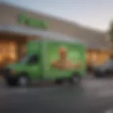 Delivery vehicle parked outside a Publix store