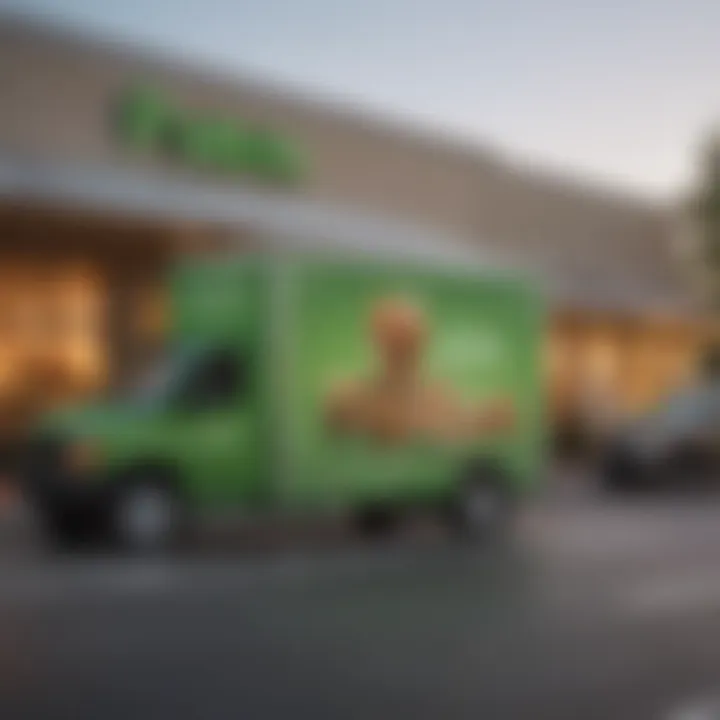 Delivery vehicle parked outside a Publix store
