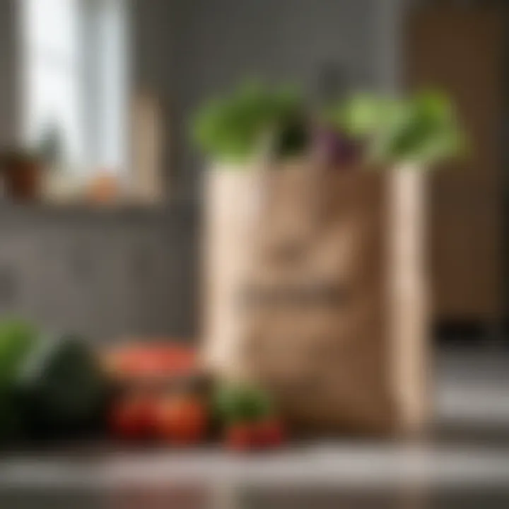 Grocery bags filled with fresh produce