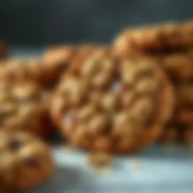 Close-up of Neiman Marcus oatmeal cookies showcasing their texture