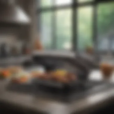 An overview of the Ninja Indoor Smokeless Grill in a modern kitchen setting