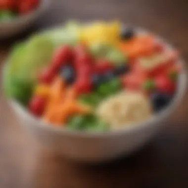 Fresh fruits and vegetables in a bowl