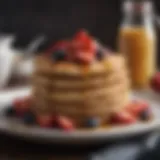 Fluffy oat pancakes stacked with syrup and fruit