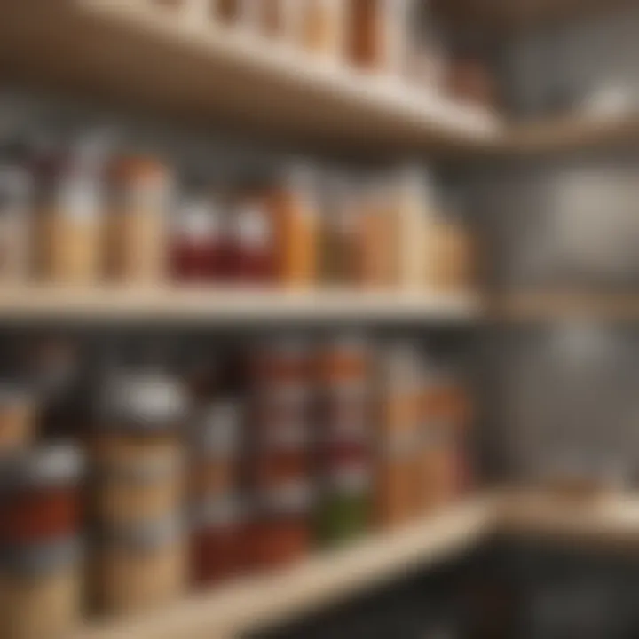 Organized pantry with various round airtight containers