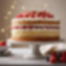 A beautifully decorated gluten-free cake showcasing layers and frosting