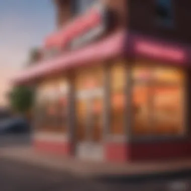 Exterior view of Pinky's Famous Pizza, showcasing its inviting entrance and vibrant signage.