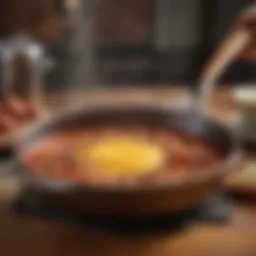 A close-up view of the Pioneer Woman frying pan showcasing its vibrant design and material texture.