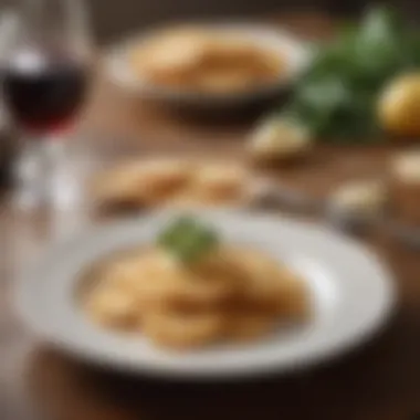 Gourmet Snack Presentation An elegant table setting featuring Parmesan crisps as a gourmet snack