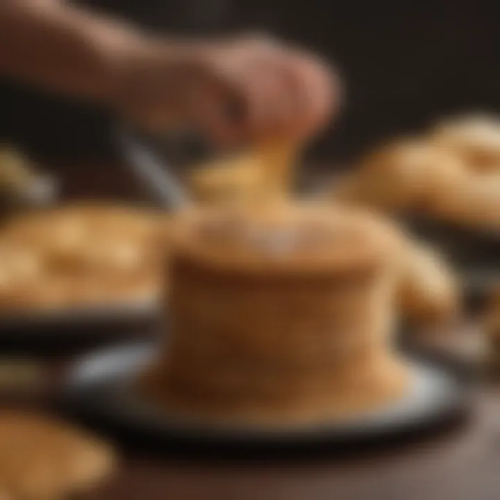 Pizzelle iron in action, creating traditional Italian treats