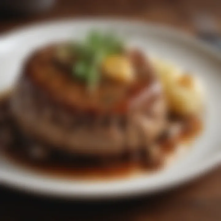 A beautifully plated Salisbury steak dish ready to be enjoyed