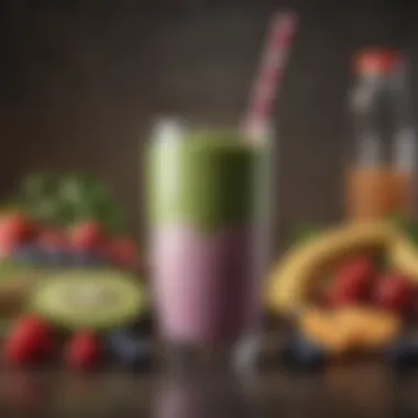 Blender with a perfectly blended smoothie inside