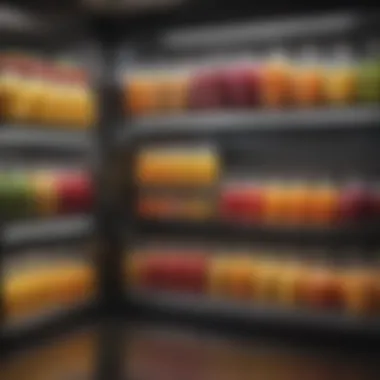 Refrigerator with neatly organized smoothie containers