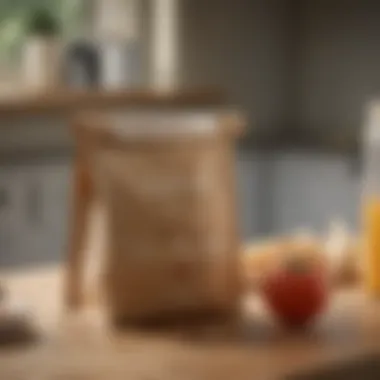 A Putwo lunch bag insulated to maintain food temperature, demonstrating its practical use.