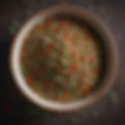 Close-up of ranch seasoning blend in a bowl, showcasing its vibrant herbs and spices.