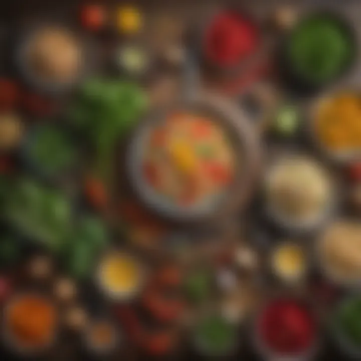 A vibrant display of fresh ingredients ready for meal preparation