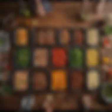 Organized Meal Prep for Streamlined Cooking An organized meal prep area highlighting organized ingredients and recipes