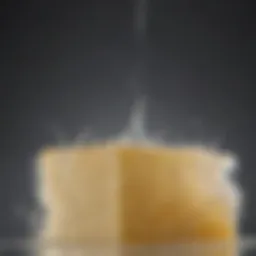 Close-up of clear glass showing soap scum removal techniques