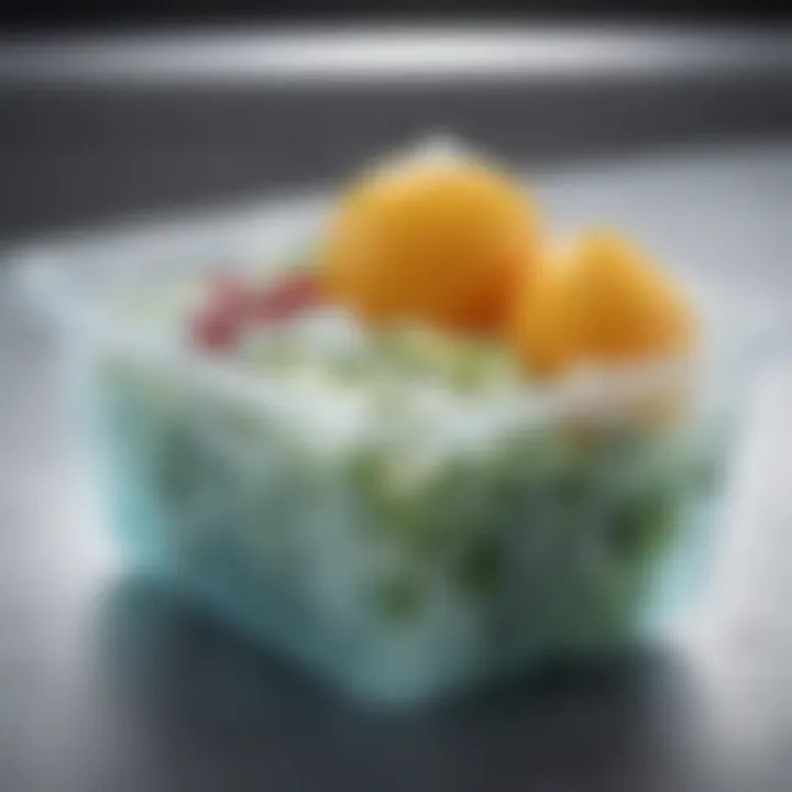An eco-friendly collection of reusable freezer ice packs in a sustainable setting.