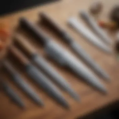 Premium Kitchen Knives Selection A selection of premium kitchen knives showcased on a wooden surface