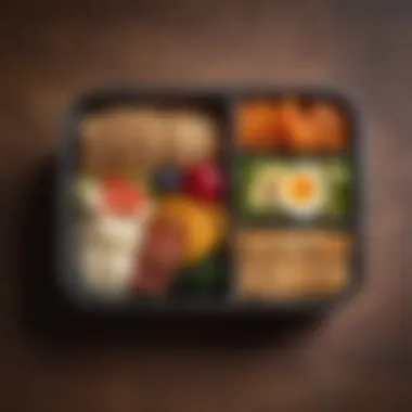 Bento Box of Nutritional Delights A bento box filled with assorted nutritious snacks