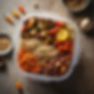 Quinoa and Roasted Vegetables Quinoa and roasted vegetables in a meal prep container