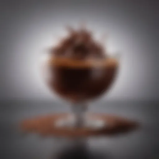 A bowl of luscious chocolate pudding garnished with chocolate shavings
