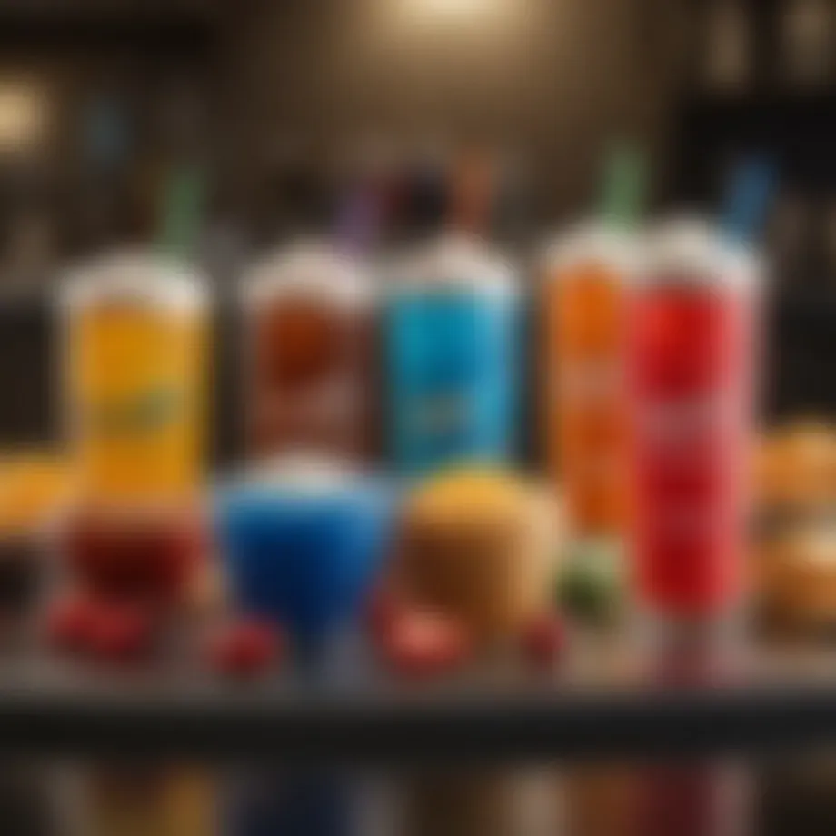 Refreshing array of Sonic's signature beverages showcased with vibrant colors.