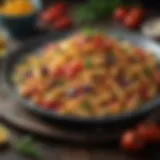 Delicious pasta dish with vibrant vegetables