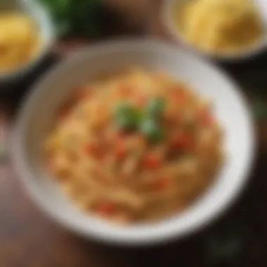A Bowl of Flavor Finished bowl of pasta garnished with herbs