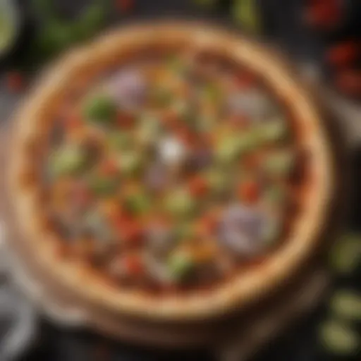 An exquisite homemade Mexican Pizza with vibrant toppings