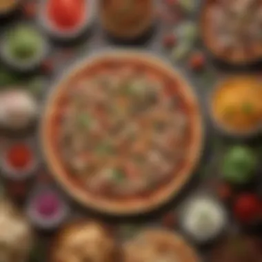 A vibrant spread of toppings ready for the Mexican Pizza