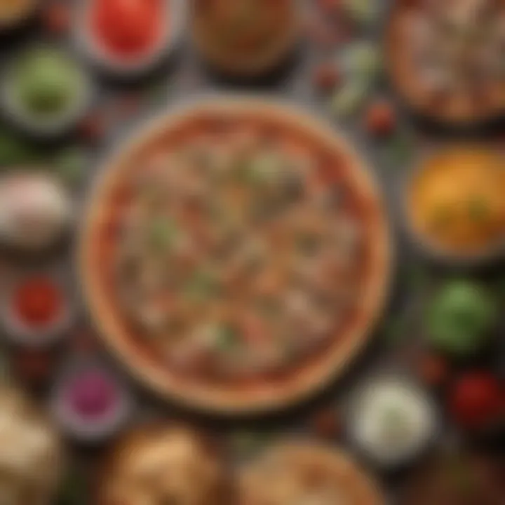 A vibrant spread of toppings ready for the Mexican Pizza