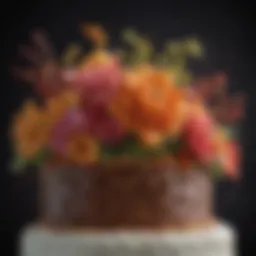 Elegant floral cake topper showcasing intricate designs