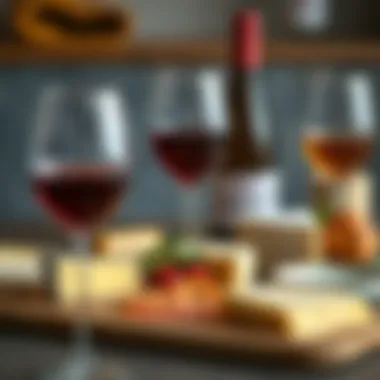 Perfect Pairings: Cheese and Wine A sophisticated cheese plate paired with fine wine.